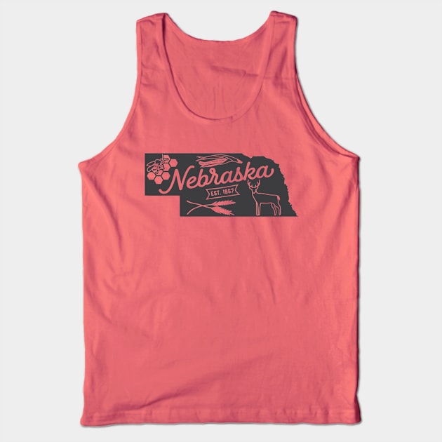 State of Nebraska Graphic Tee Tank Top by MN Favorites